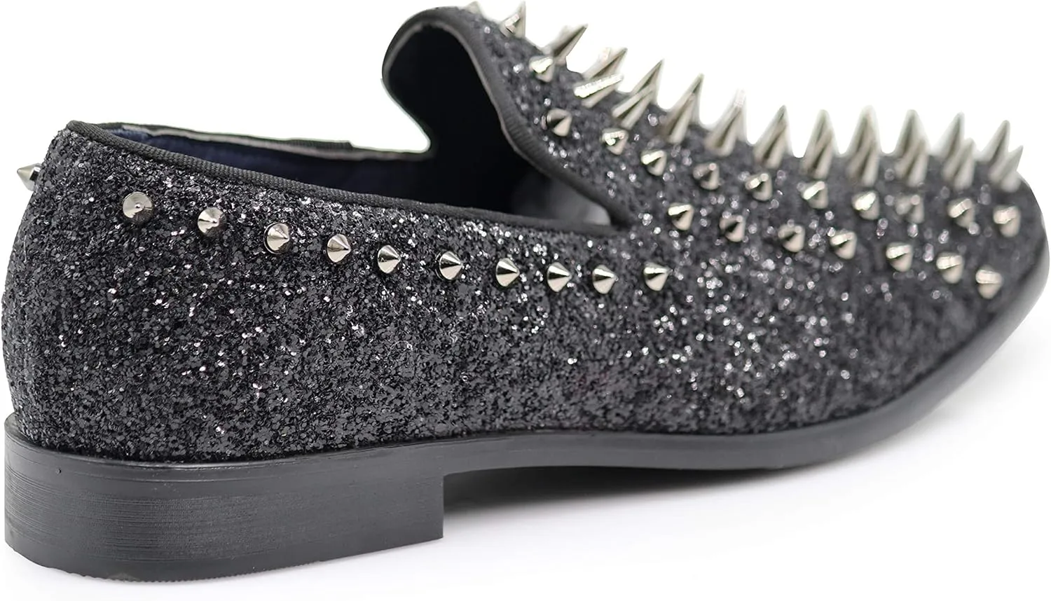 SPK16 Men's Vintage Spike Dress Loafers Slip On Fashion Shoes Classic Tuxedo Dress Shoes