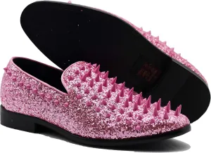SPK16 Men's Vintage Spike Dress Loafers Slip On Fashion Shoes Classic Tuxedo Dress Shoes