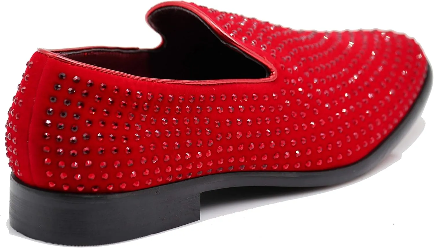 SPK26 Men's Vintage Velvet Rhinestone Designer Dress Loafers Slip On Shoes Classic Tuxedo Dress Shoes