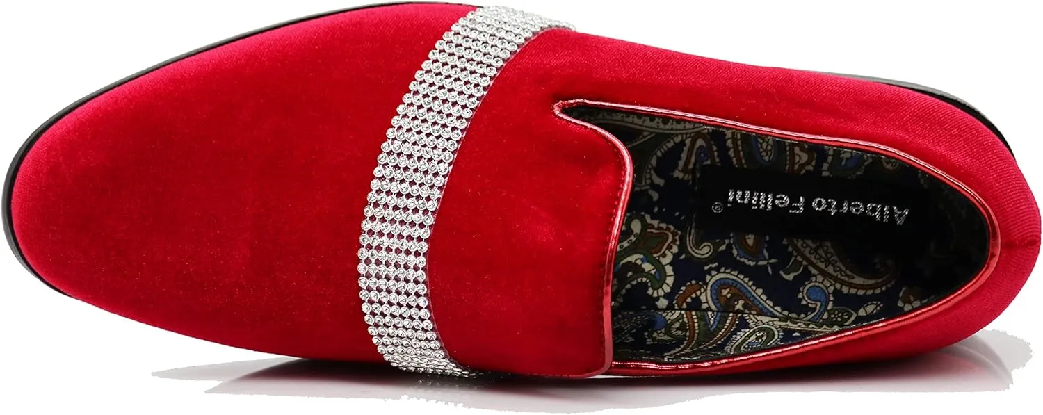 SPK35 Men's Vintage Velvet Flower Designer Dress Loafers Slip On Shoes Classic Tuxedo Dress Shoes