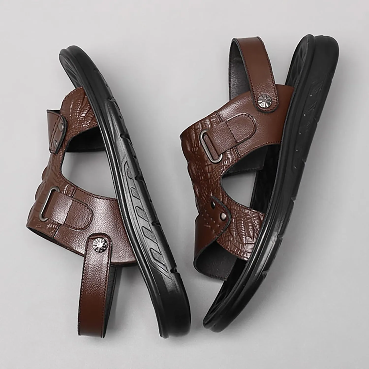 Sports Beach Sliding Outdoor Remote Slippers S Men's Shoes Sole Leather Heel