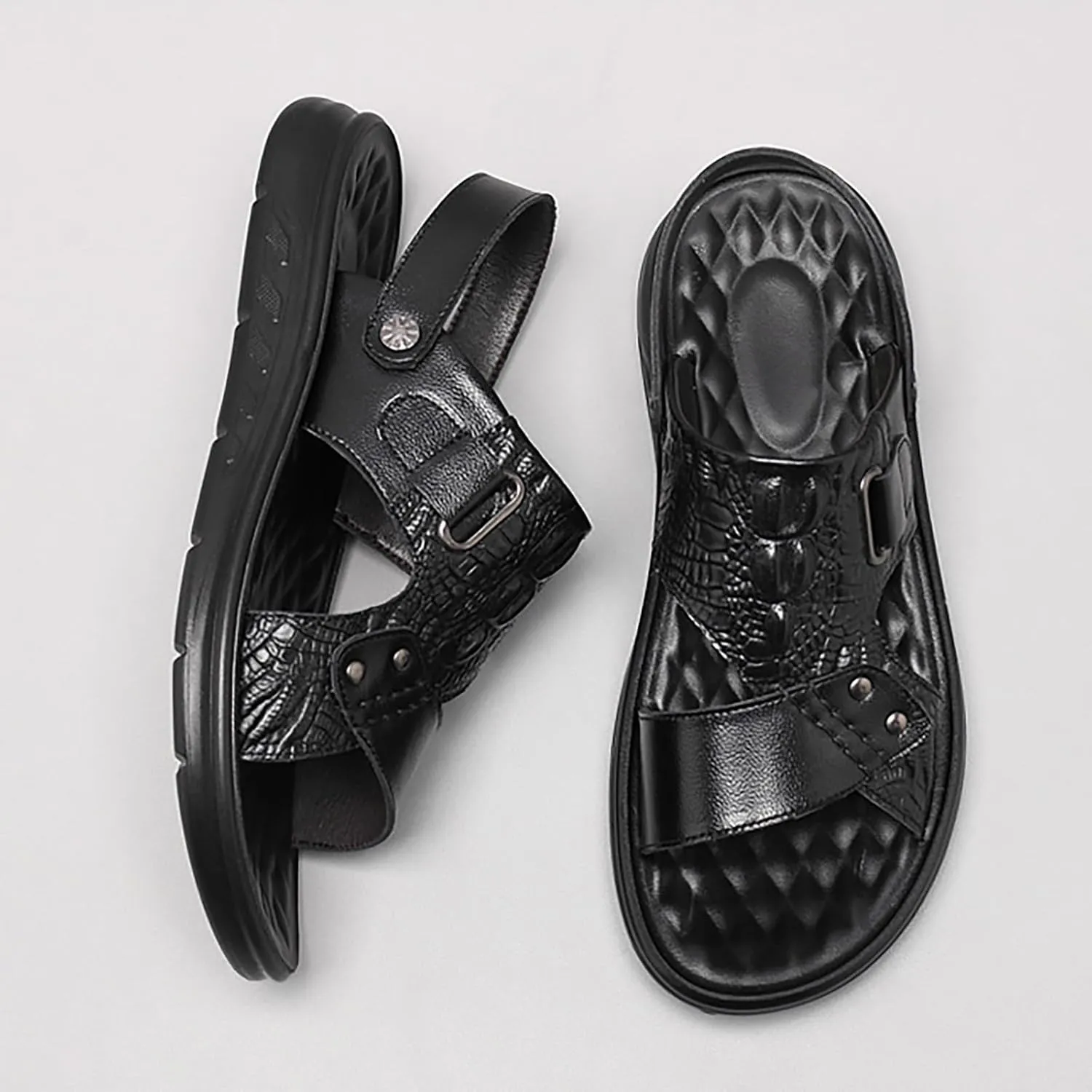 Sports Beach Sliding Outdoor Remote Slippers S Men's Shoes Sole Leather Heel
