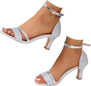 Spring Heels for Women 2025 Formal Kitten Heels Open Toe Dress Shoes Comfy Stiletto Heel Ankle Strap Business Shoes