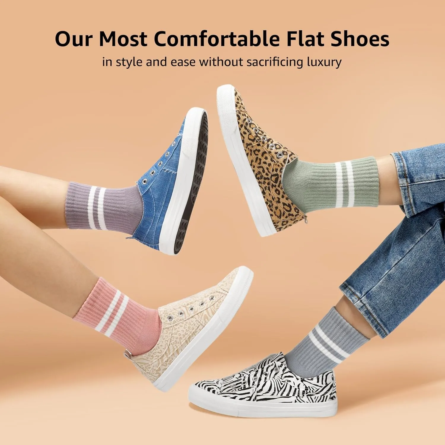 STQ Slip On Shoes Women Casual Canvas Sneakers