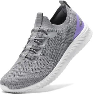 STQ Walking Shoes Women Arch Support Slip on Sneakers with Memory Foam Comfort Lightweight