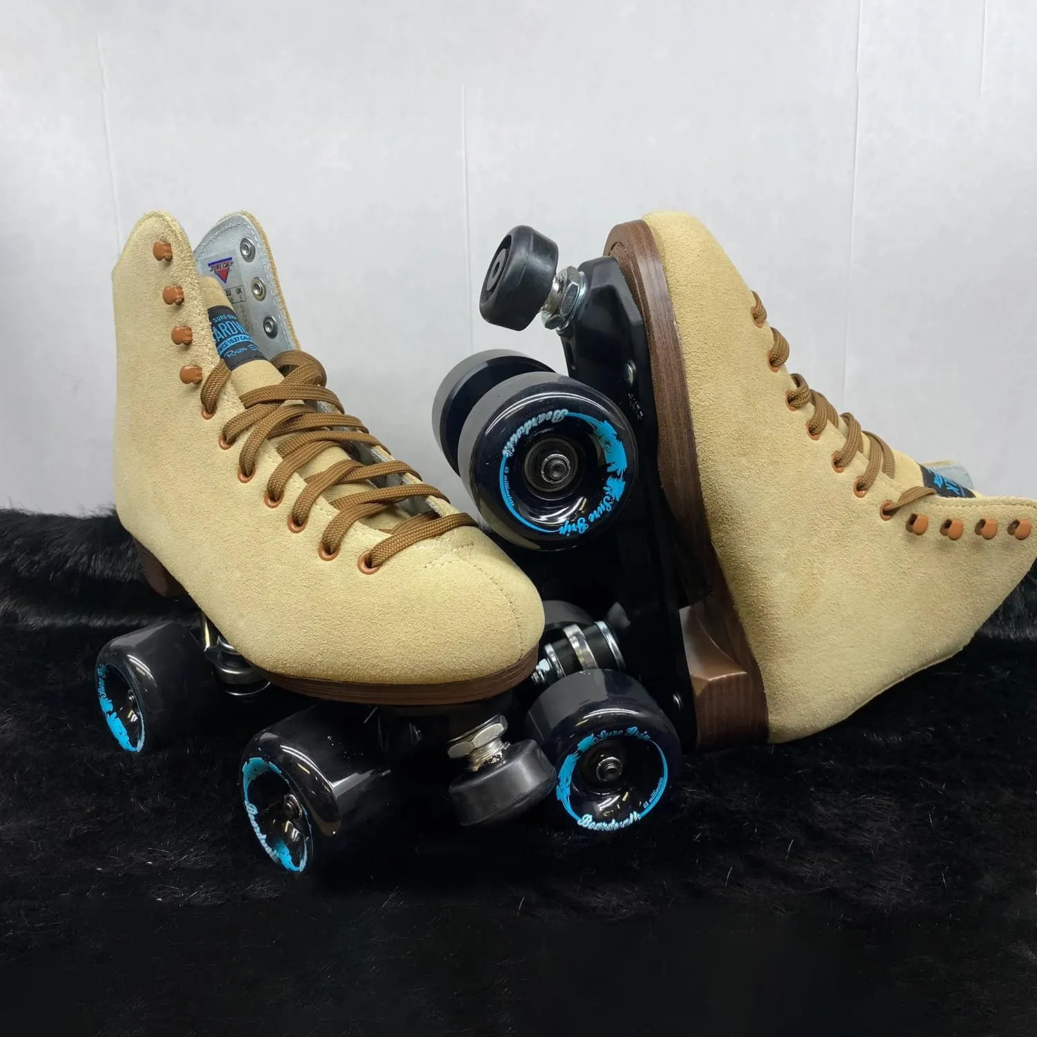 Sure-Grip Boardwalk Unisex Outdoor Roller Skates - Retro Boots with Suede Leather & Rubber - ABEC 3 Bearings & Aluminum Trucks - Boardwalk 82A Outdoor Wheels
