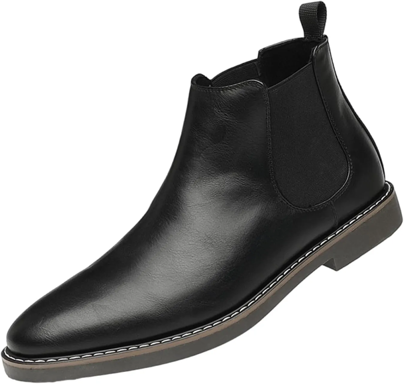 SywzX&xfybz Men's Chelsea Boots Classic Elastic Dress Boots Casual Men's Leather Chelsea Ankle Boots