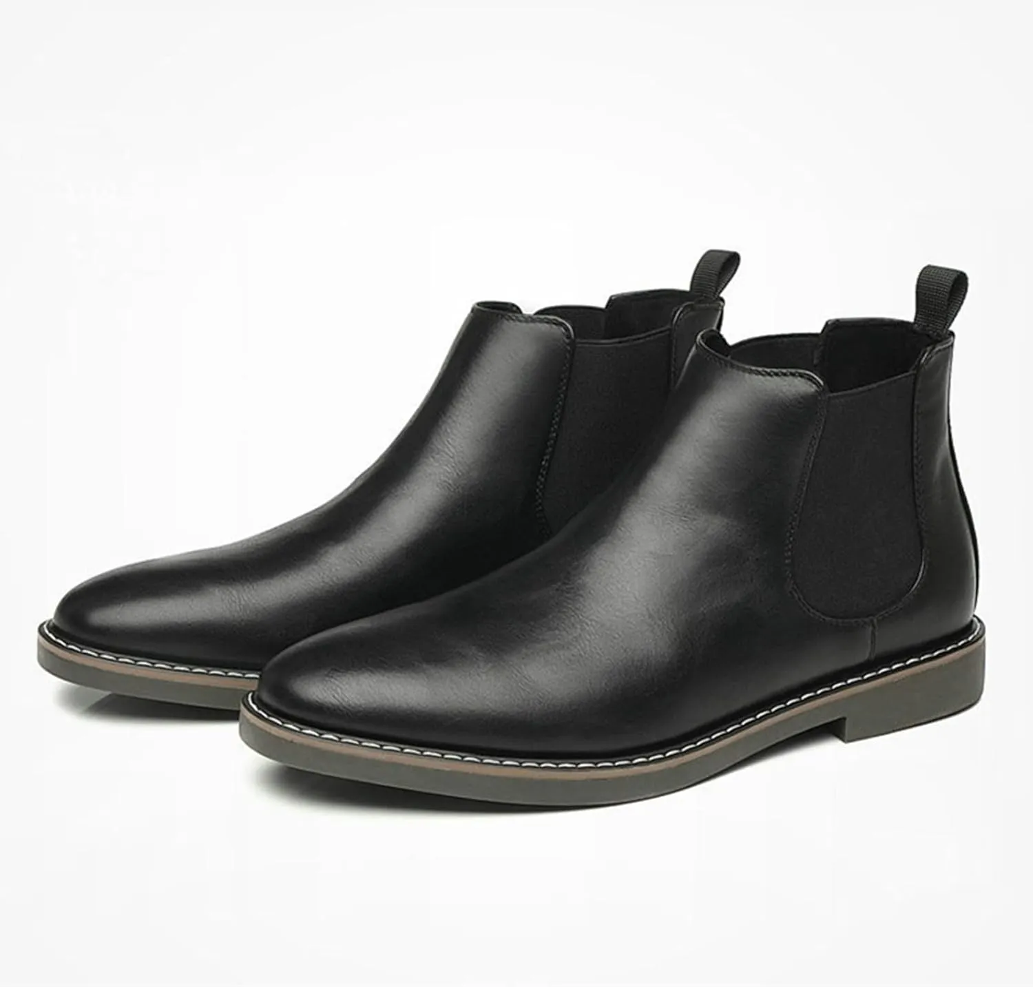 SywzX&xfybz Men's Chelsea Boots Classic Elastic Dress Boots Casual Men's Leather Chelsea Ankle Boots