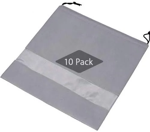 TINTON LIFE® Set of 10 Non-woven 19.7"x19.7" Drawstring Dust Cover Bag with Visual Window for Handbags Purses Shoes(Grey)