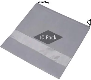 TINTON LIFE® Set of 10 Non-woven 19.7"x19.7" Drawstring Dust Cover Bag with Visual Window for Handbags Purses Shoes(Grey)