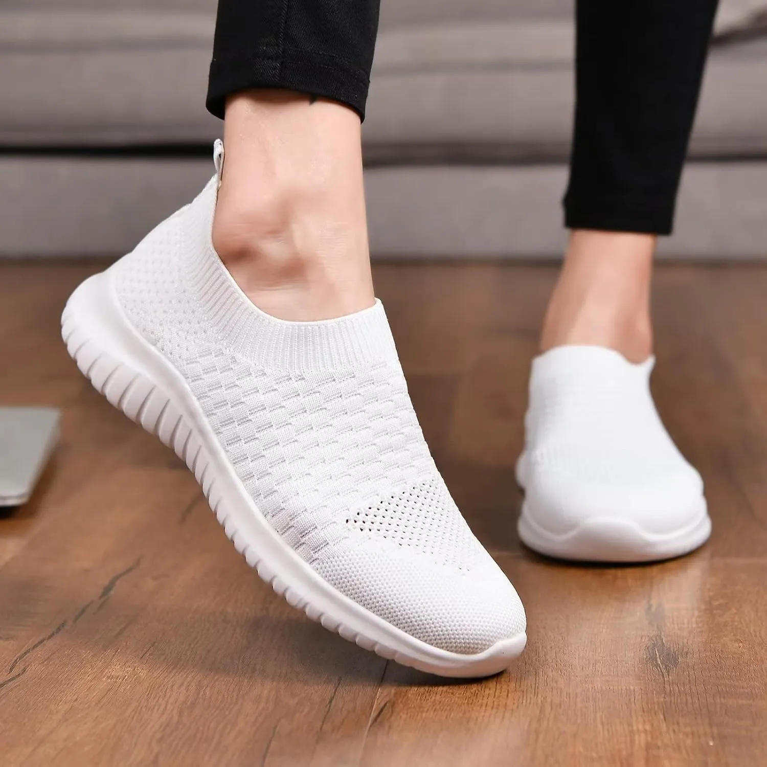TIOSEBON Women's Athletic Walking Shoes Slip On Casual Mesh-Comfortable Tennis Workout Sneakers