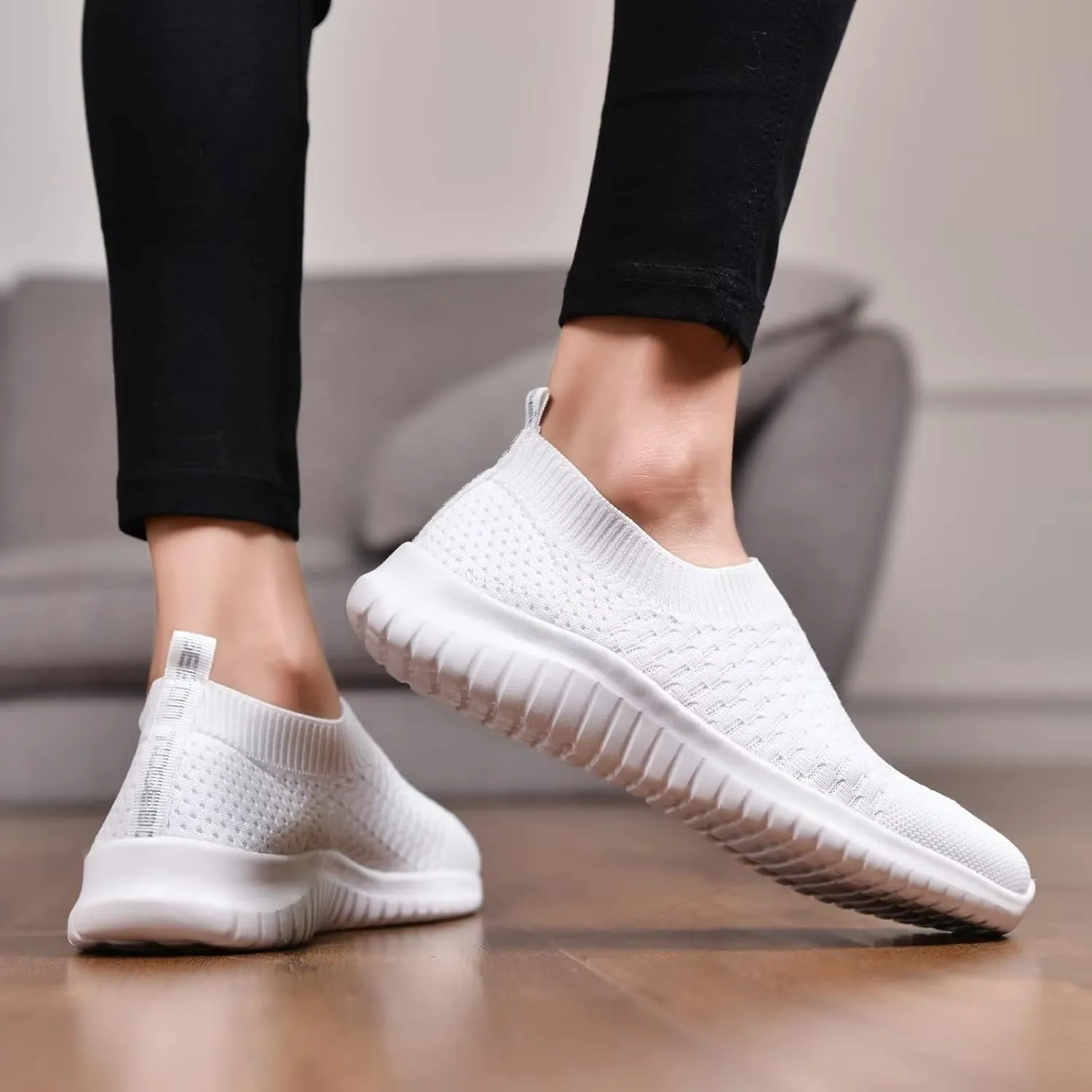 TIOSEBON Women's Athletic Walking Shoes Slip On Casual Mesh-Comfortable Tennis Workout Sneakers