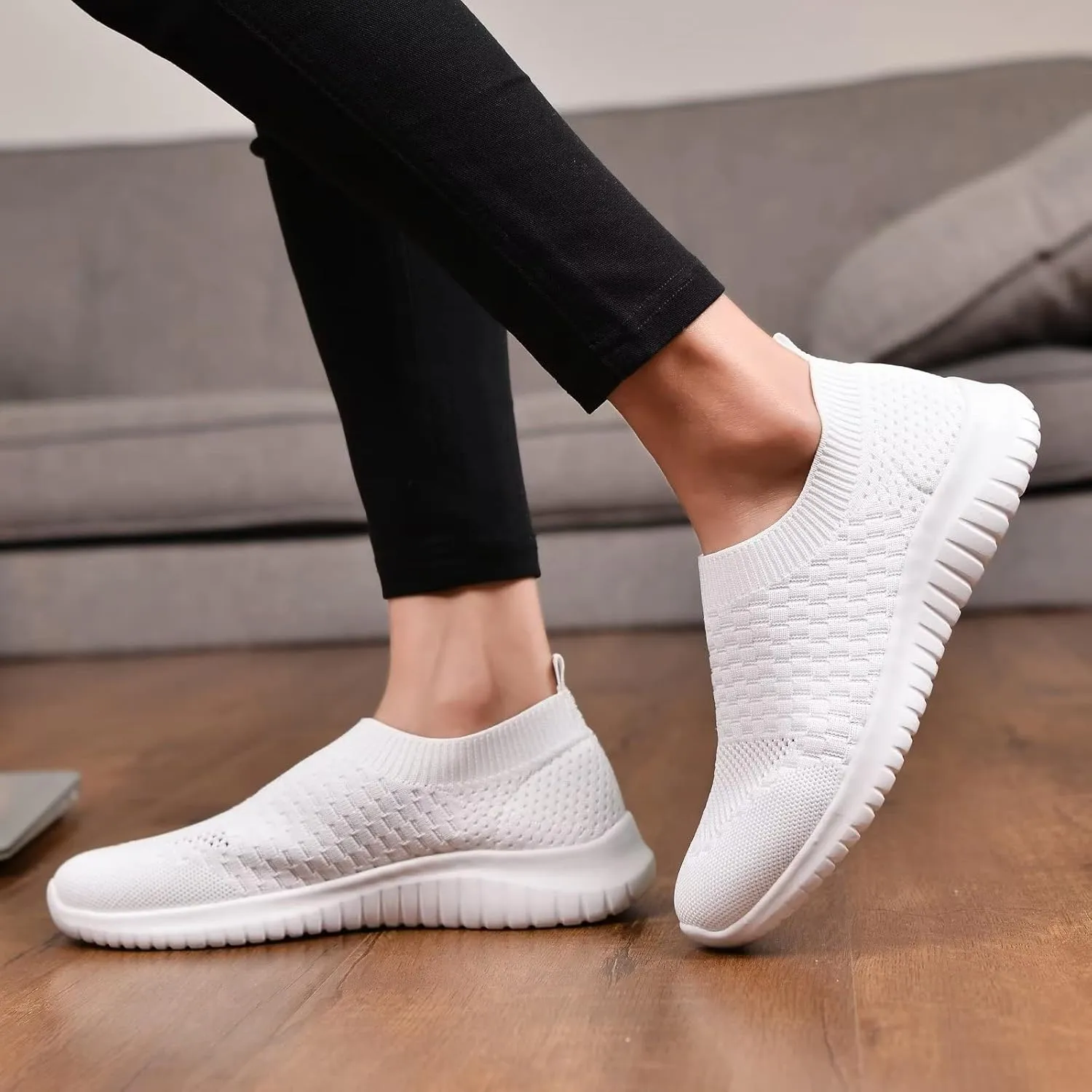 TIOSEBON Women's Athletic Walking Shoes Slip On Casual Mesh-Comfortable Tennis Workout Sneakers