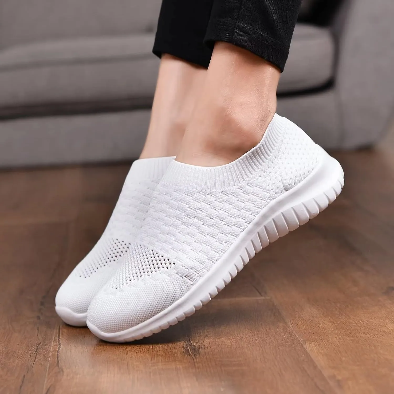 TIOSEBON Women's Athletic Walking Shoes Slip On Casual Mesh-Comfortable Tennis Workout Sneakers