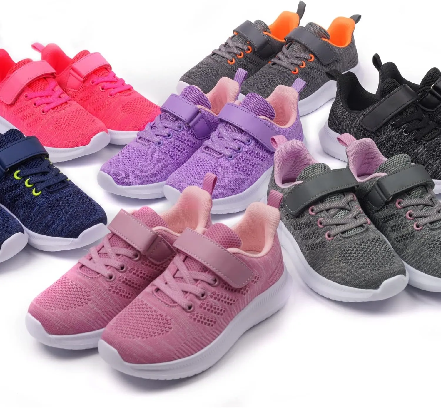 Toandon Girls Boys Kids Lightwight Breathable Athletic Sport Sneakers