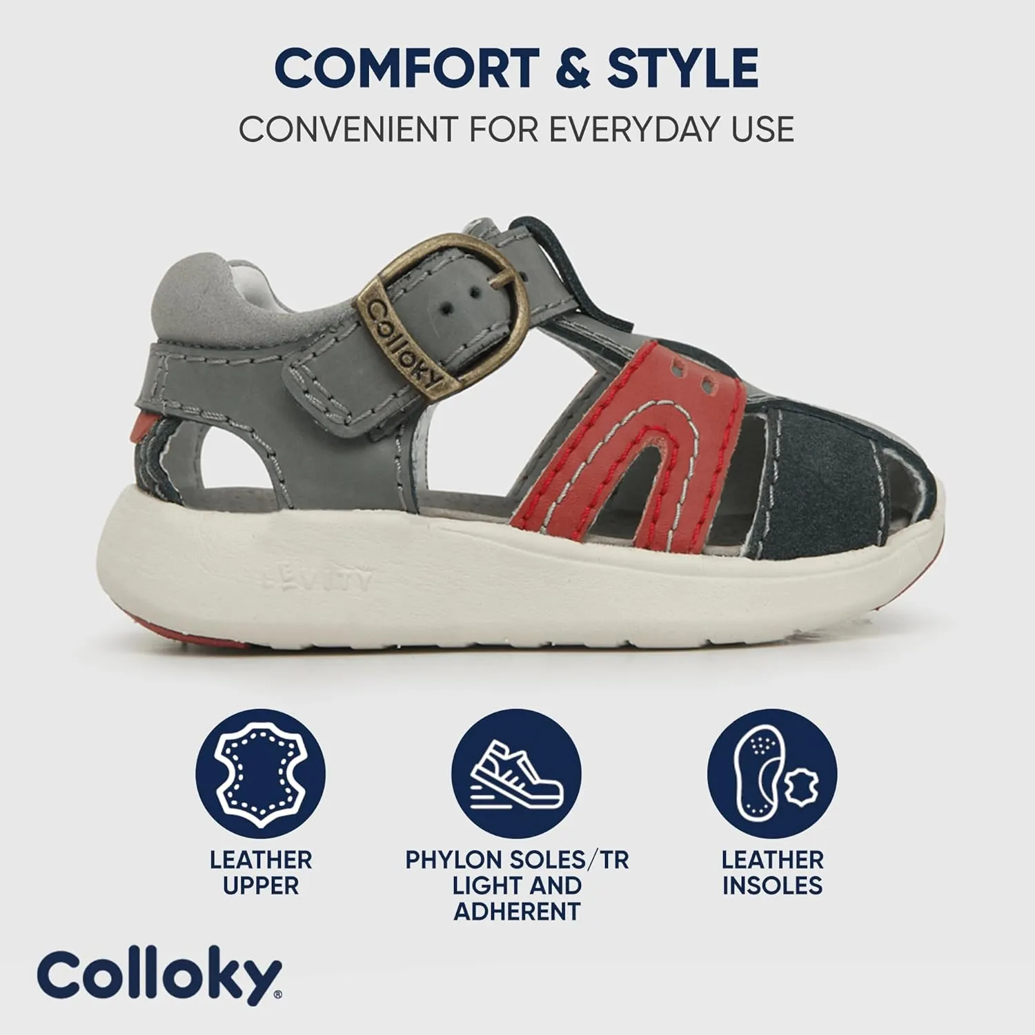 Toddler Boys Buckle Sandals - Closed Toe, Breathable & Adjustable Fit for Outdoor Adventures - Perfect Fit & Stylish Design