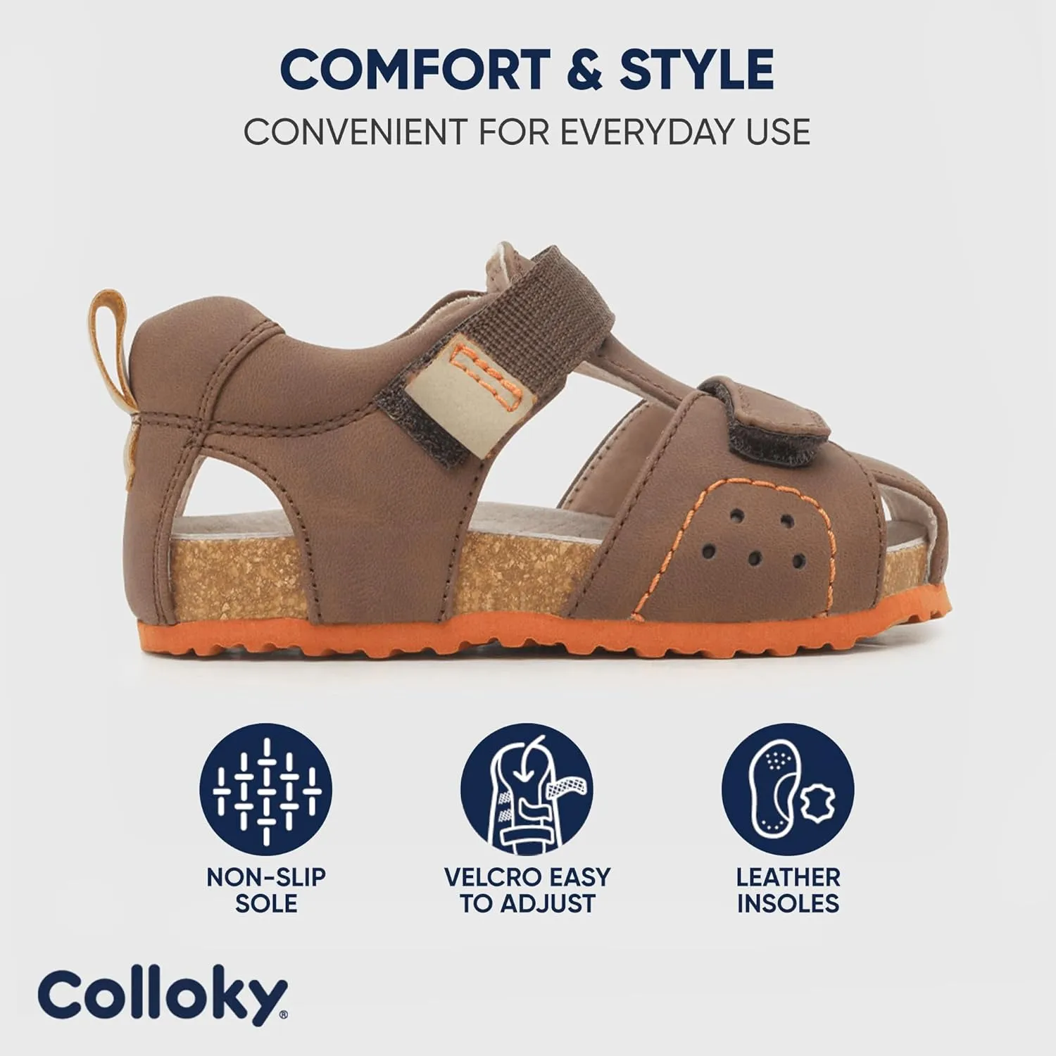 Toddler Boys Buckle Sandals - Closed Toe, Breathable & Adjustable Fit for Outdoor Adventures - Perfect Fit & Stylish Design