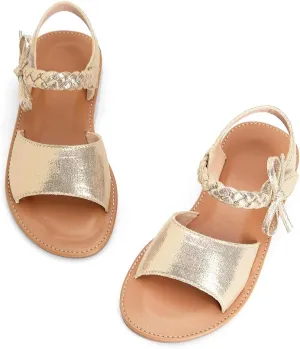 Toddler Girls Sandals Open Toe Summer Flats Flower Girl Dress Shoes for Baby Little Kids