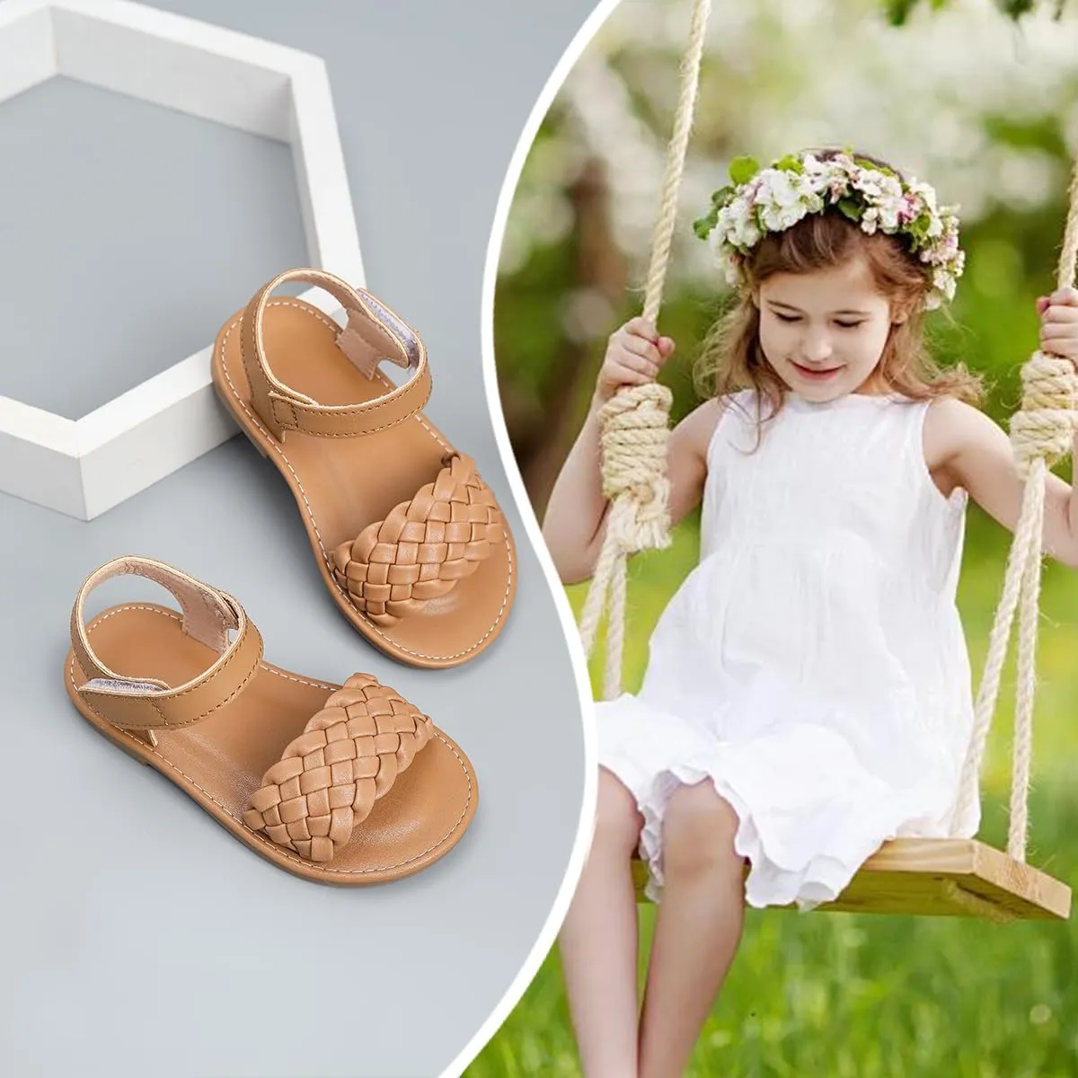 Toddler Girls Sandals Summer Flats Dress Shoes for Baby Little Kids Girl