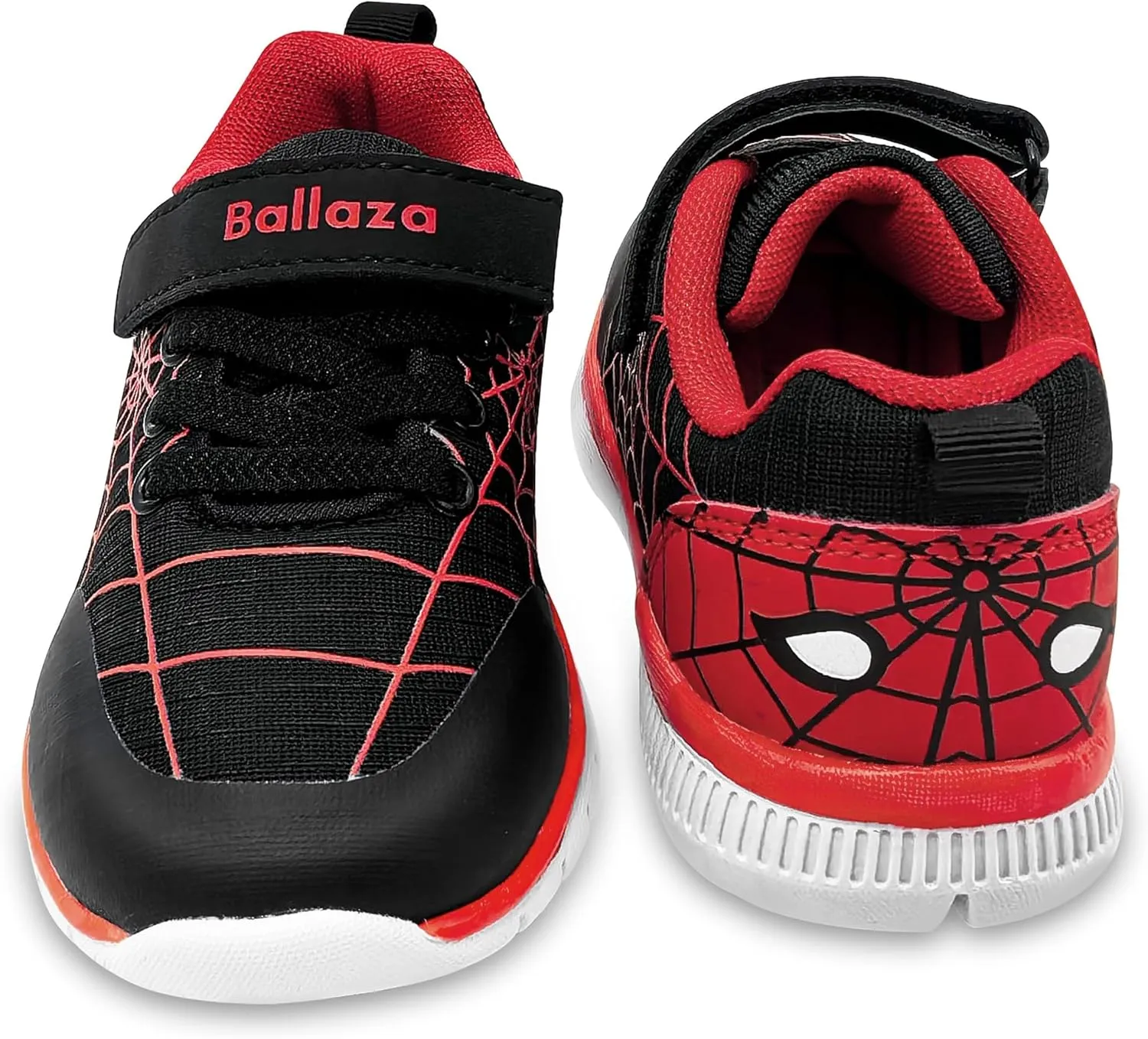 Toddler Kid Spider Design Sneakers with Non-Slip Sole, Breathable Mesh, and Hook-and-Loop Closure