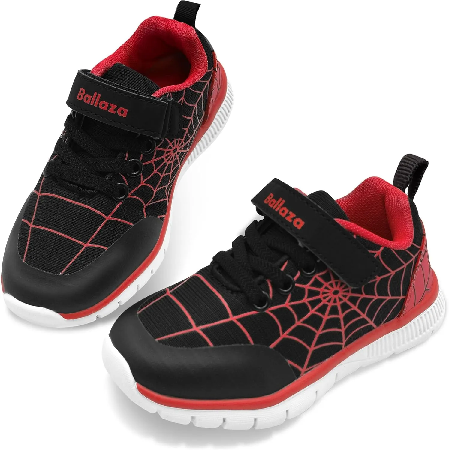 Toddler Kid Spider Design Sneakers with Non-Slip Sole, Breathable Mesh, and Hook-and-Loop Closure