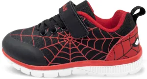 Toddler Kid Spider Design Sneakers with Non-Slip Sole, Breathable Mesh, and Hook-and-Loop Closure