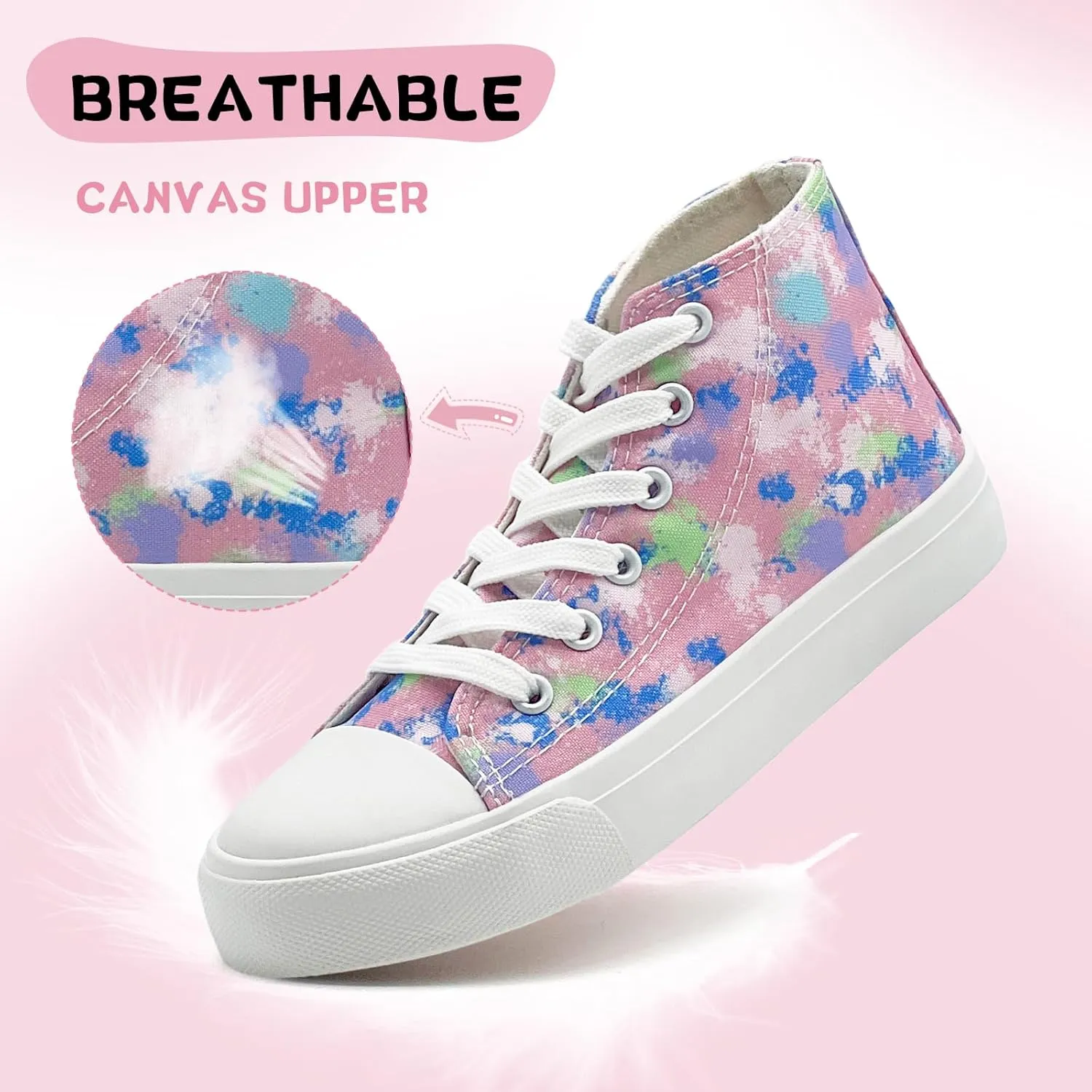 Toddler/Little Sneakers for Girls Boys Kids Fashion High Tops Canvas Shoes Classic Casual Tennis Shoes Colorful Shoes
