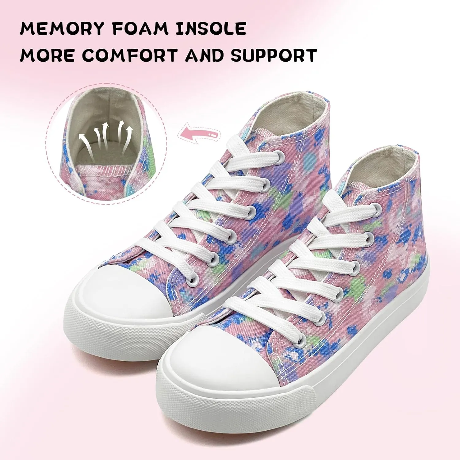Toddler/Little Sneakers for Girls Boys Kids Fashion High Tops Canvas Shoes Classic Casual Tennis Shoes Colorful Shoes