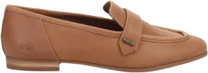 TOMS Womens Lynette Leather Loafers Flats Casual - Black