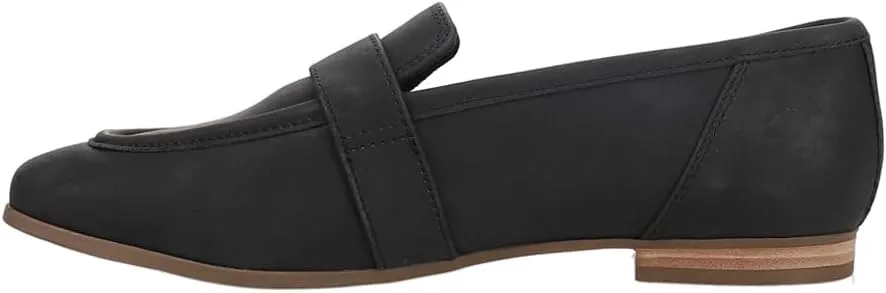 TOMS Womens Lynette Leather Loafers Flats Casual - Black