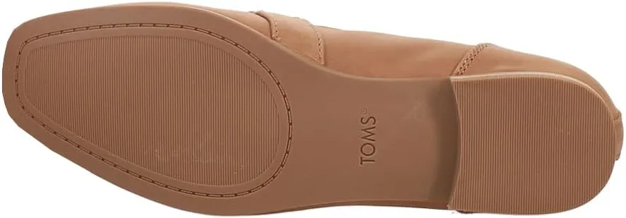 TOMS Womens Lynette Leather Loafers Flats Casual - Black