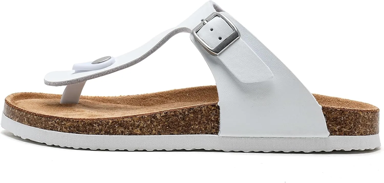 Torotto Boys Girls Glitter Slide Sandals Kids Flip Flops Cork Slipper with Adjustable Straps (Toddler/Little Kid/Big Kid)