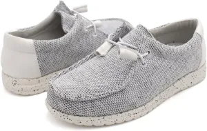 Town Forst Womens Hola Knit Upper Fashion Slip On Loafers White Mesh