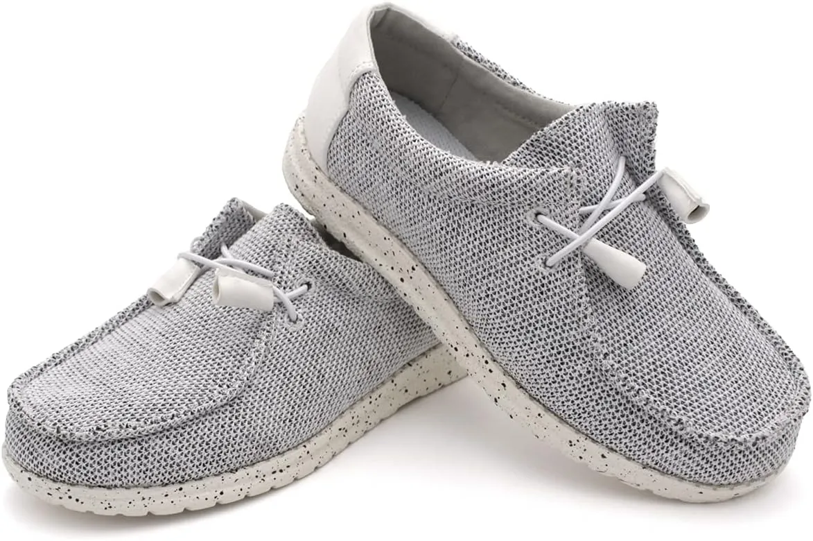 Town Forst Womens Hola Knit Upper Fashion Slip On Loafers White Mesh