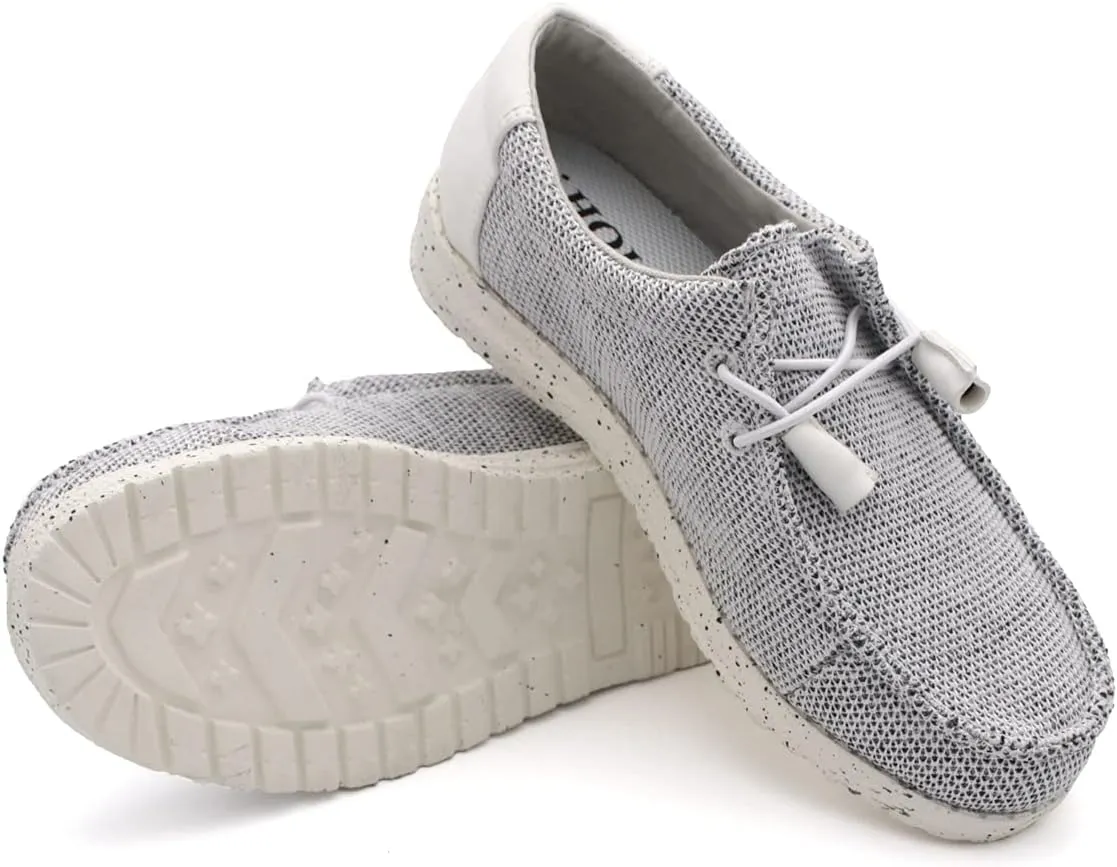 Town Forst Womens Hola Knit Upper Fashion Slip On Loafers White Mesh