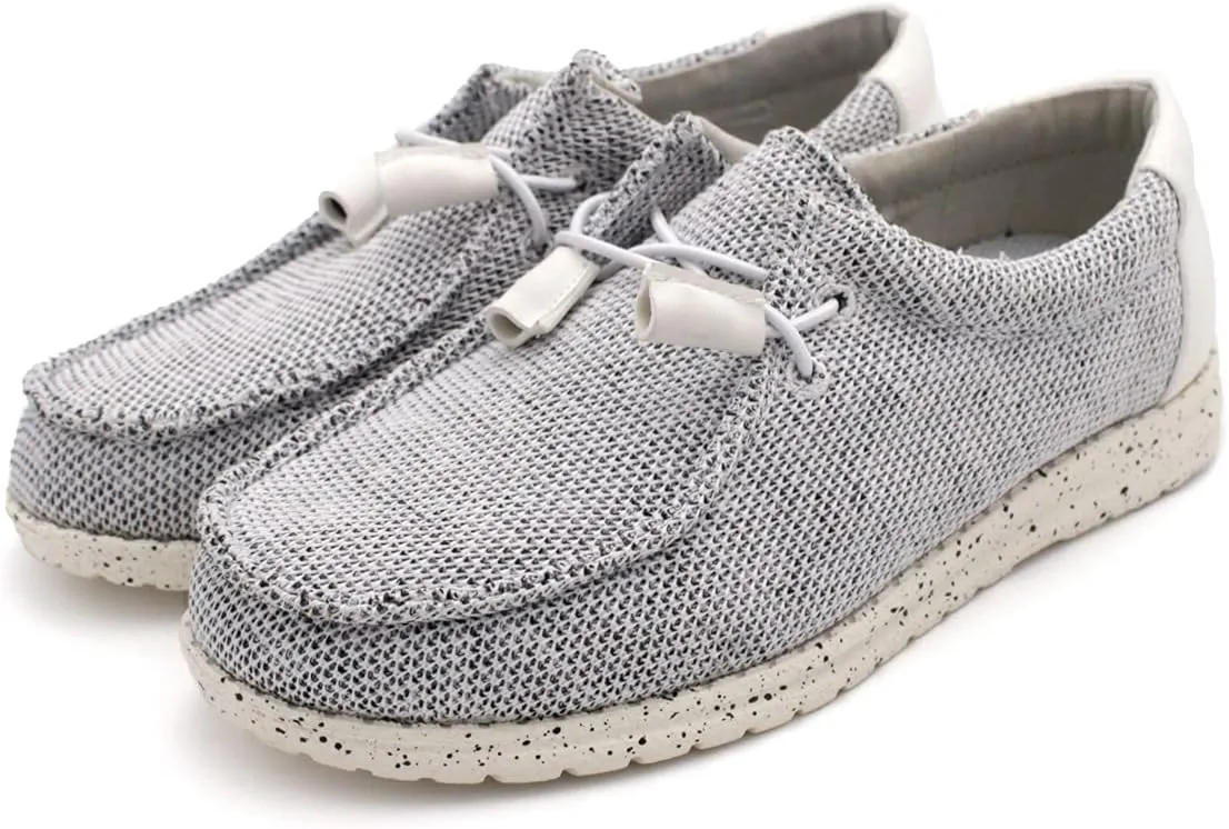 Town Forst Womens Hola Knit Upper Fashion Slip On Loafers White Mesh