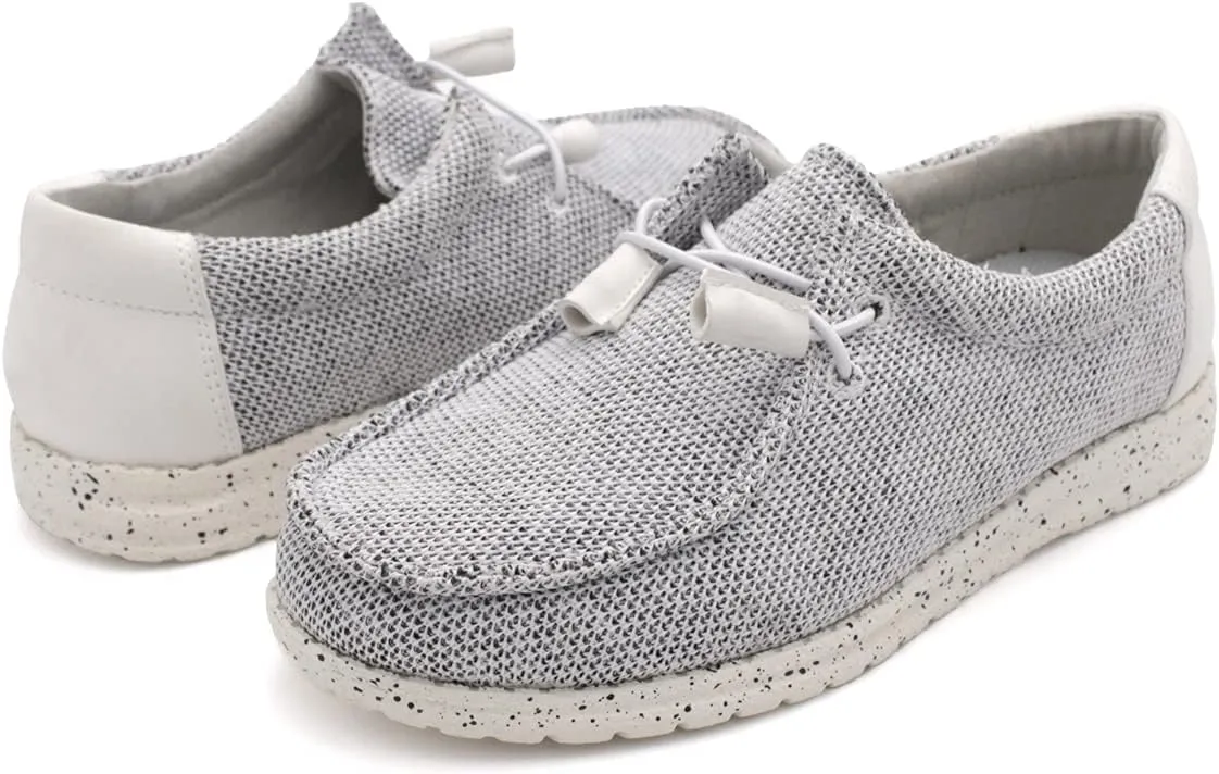 Town Forst Womens Hola Knit Upper Fashion Slip On Loafers White Mesh