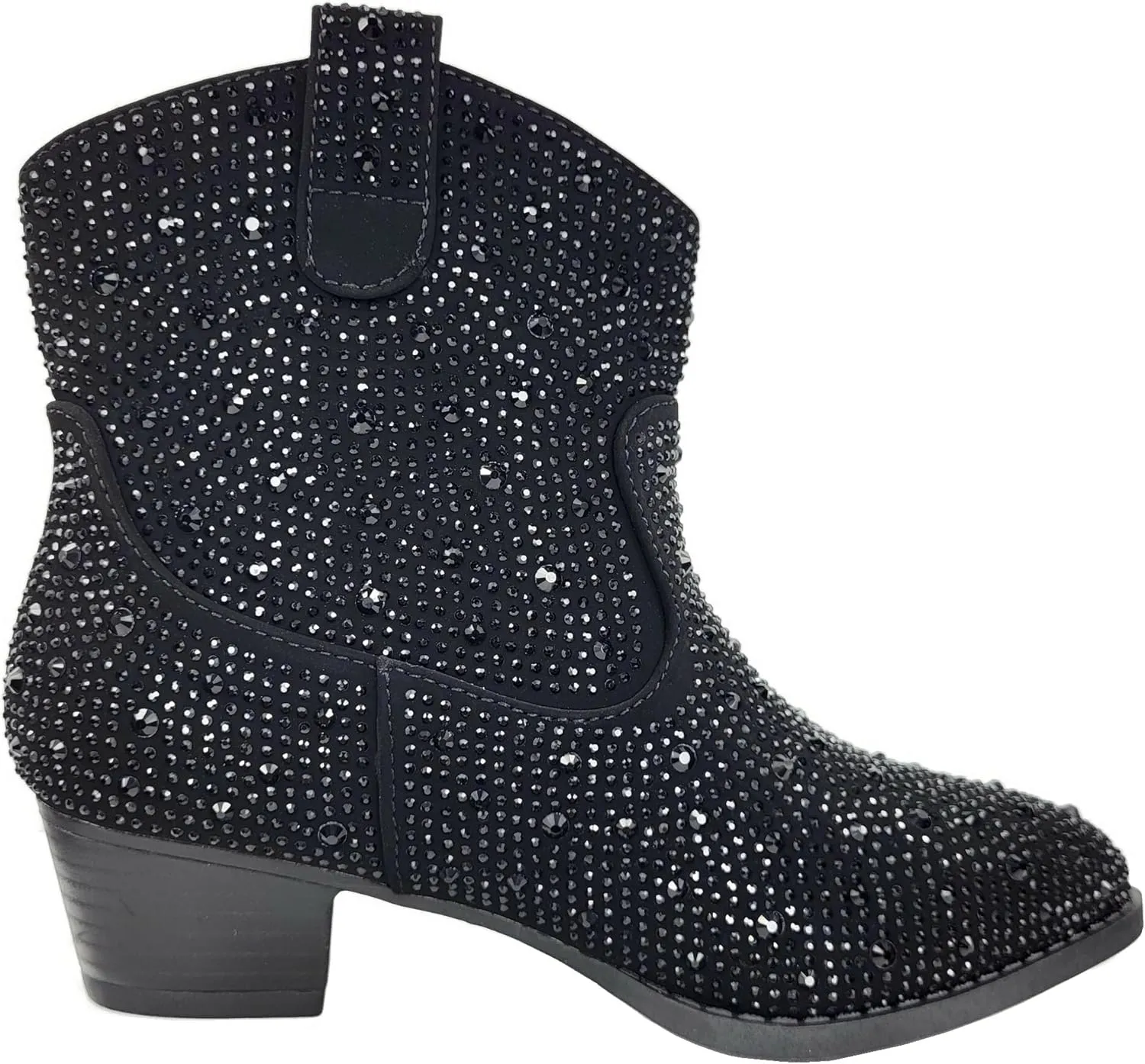 TruFox Girls Cowgirl Cowboy Rhinestone Boots Ankle Low Heel Dress Kids Booties