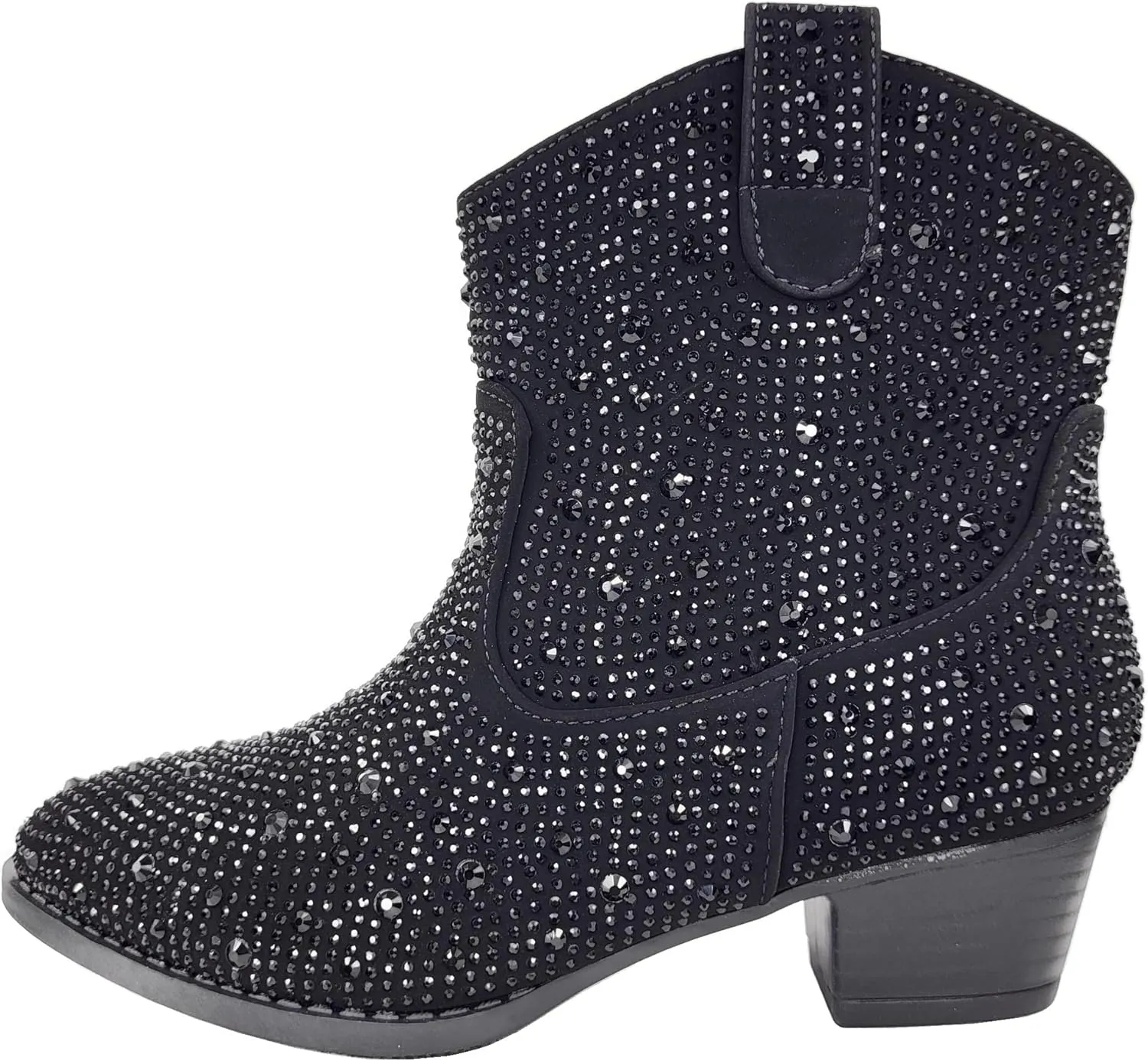 TruFox Girls Cowgirl Cowboy Rhinestone Boots Ankle Low Heel Dress Kids Booties