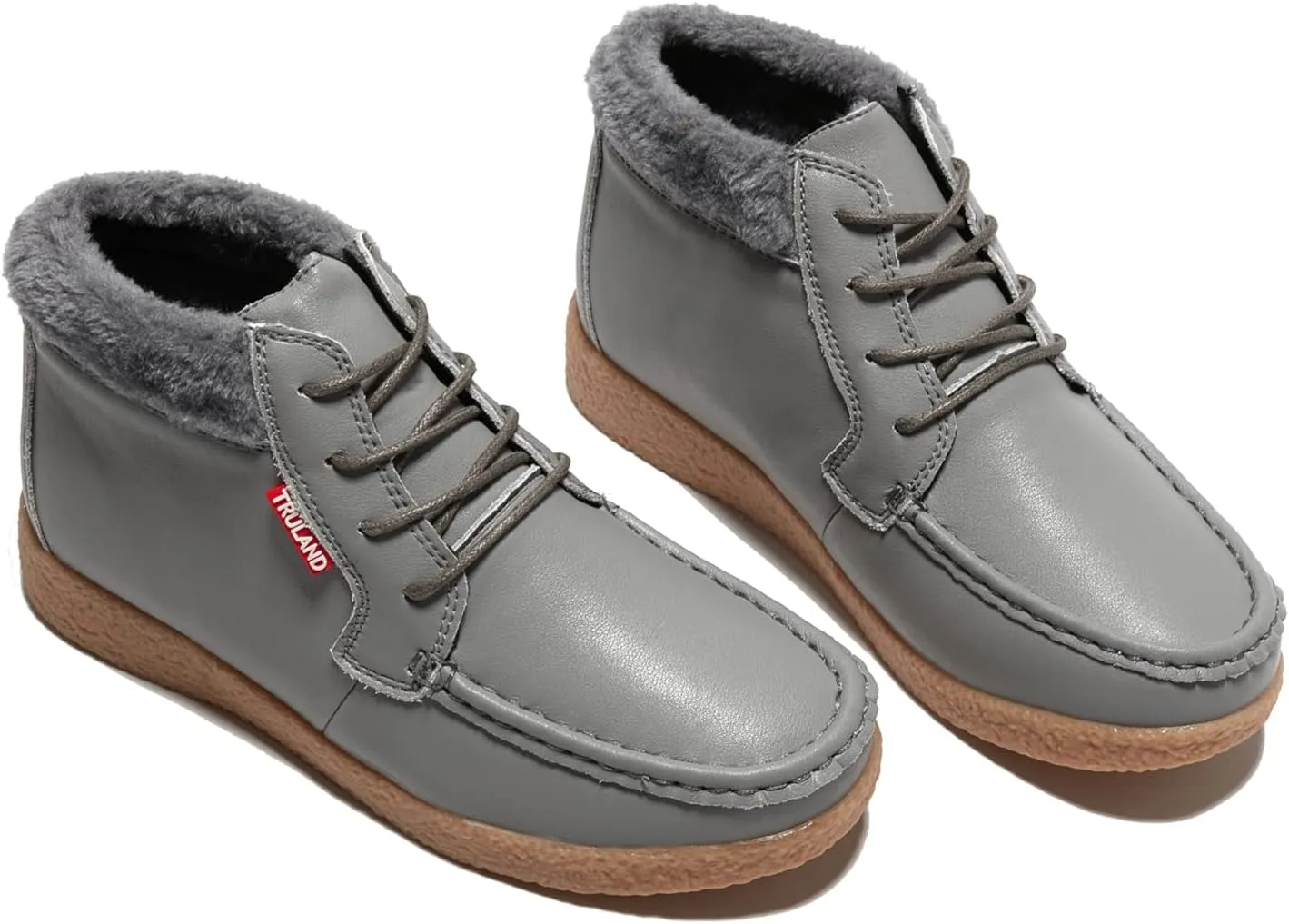 TRULAND Women’s Winter Boots – Suede Leather Fur Lined Water Resistant Ankle Boots