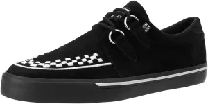 TUK Black/White Suede Creeper Sneaker Shoes for Women and Men, D Ring Lace Up Shoes | US Women 15 / Men 13
