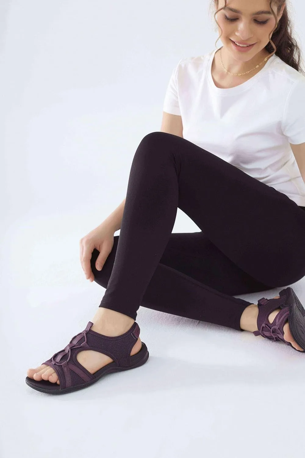 UBFEN Womens Hiking Sandals Comfortable Walking Sandals Summer Sport Breathable Arch Support