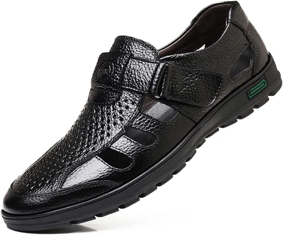 UIKGITP Men's Working Business Casual Sandals Man Summer Breathable Synthetic Leather Walking Office Oxfords Male Cocktail Party Fashion Dress Formal Shoes