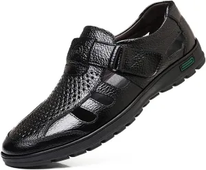 UIKGITP Men's Working Business Casual Sandals Man Summer Breathable Synthetic Leather Walking Office Oxfords Male Cocktail Party Fashion Dress Formal Shoes