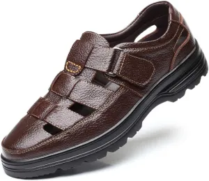 UIKGITP Men's Working Business Casual Sandals Man Summer Breathable Synthetic Leather Walking Office Oxfords Male Cocktail Party Fashion Dress Formal Shoes