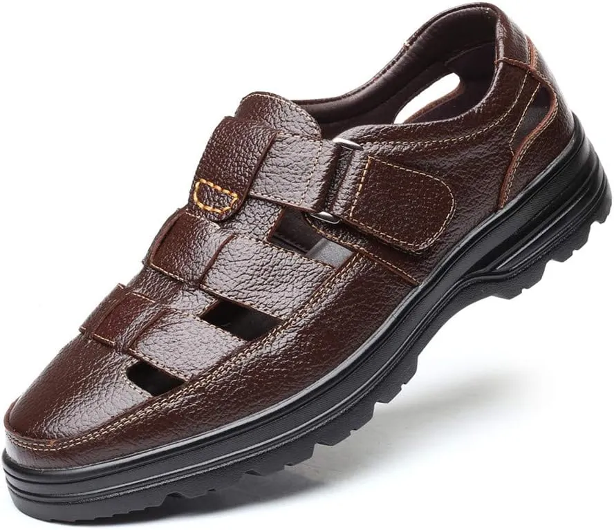 UIKGITP Men's Working Business Casual Sandals Man Summer Breathable Synthetic Leather Walking Office Oxfords Male Cocktail Party Fashion Dress Formal Shoes