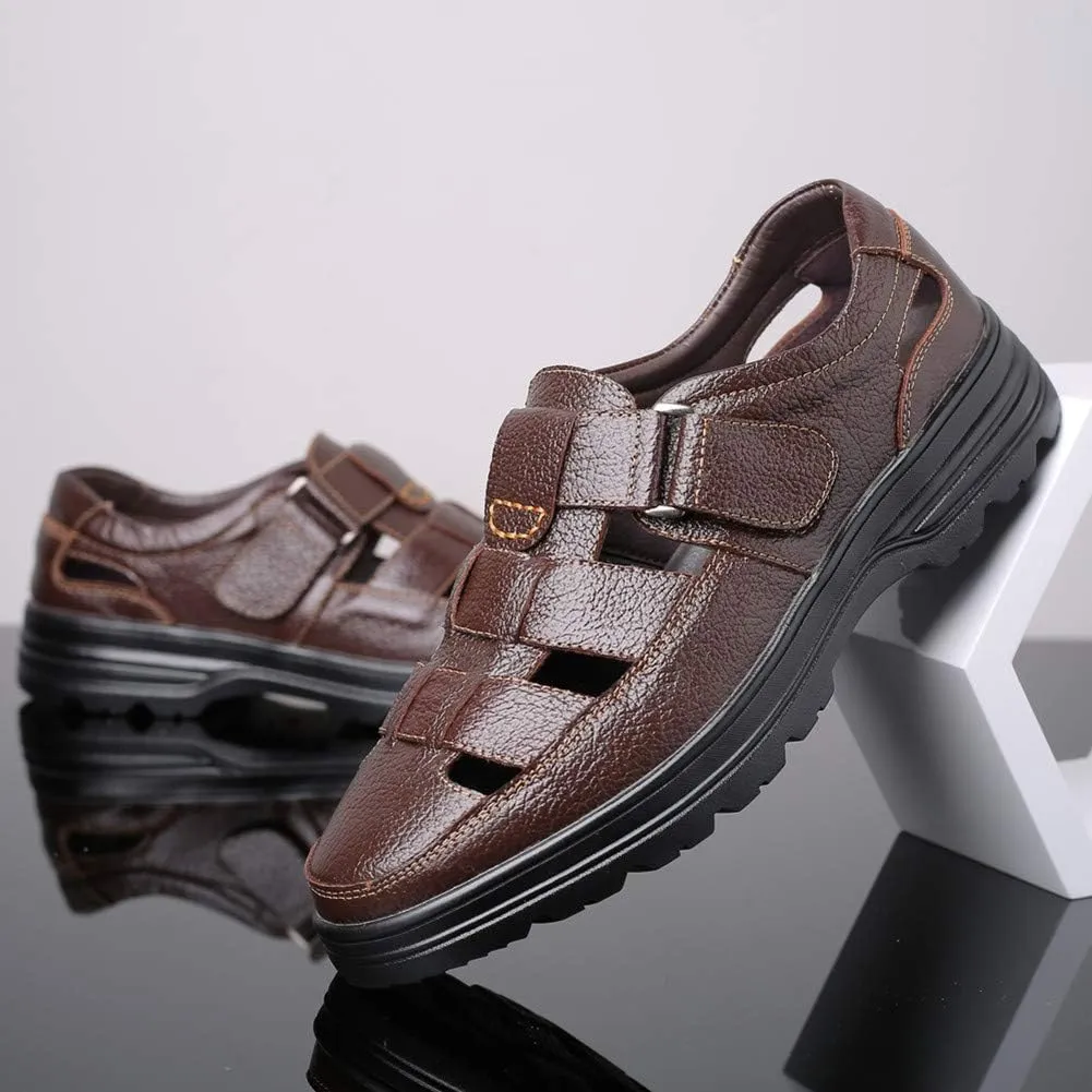 UIKGITP Men's Working Business Casual Sandals Man Summer Breathable Synthetic Leather Walking Office Oxfords Male Cocktail Party Fashion Dress Formal Shoes