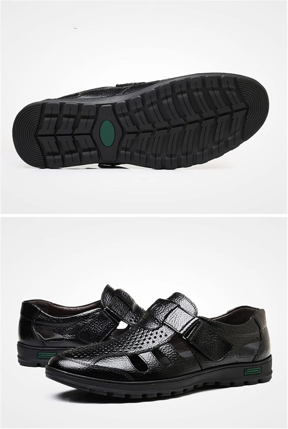 UIKGITP Men's Working Business Casual Sandals Man Summer Breathable Synthetic Leather Walking Office Oxfords Male Cocktail Party Fashion Dress Formal Shoes