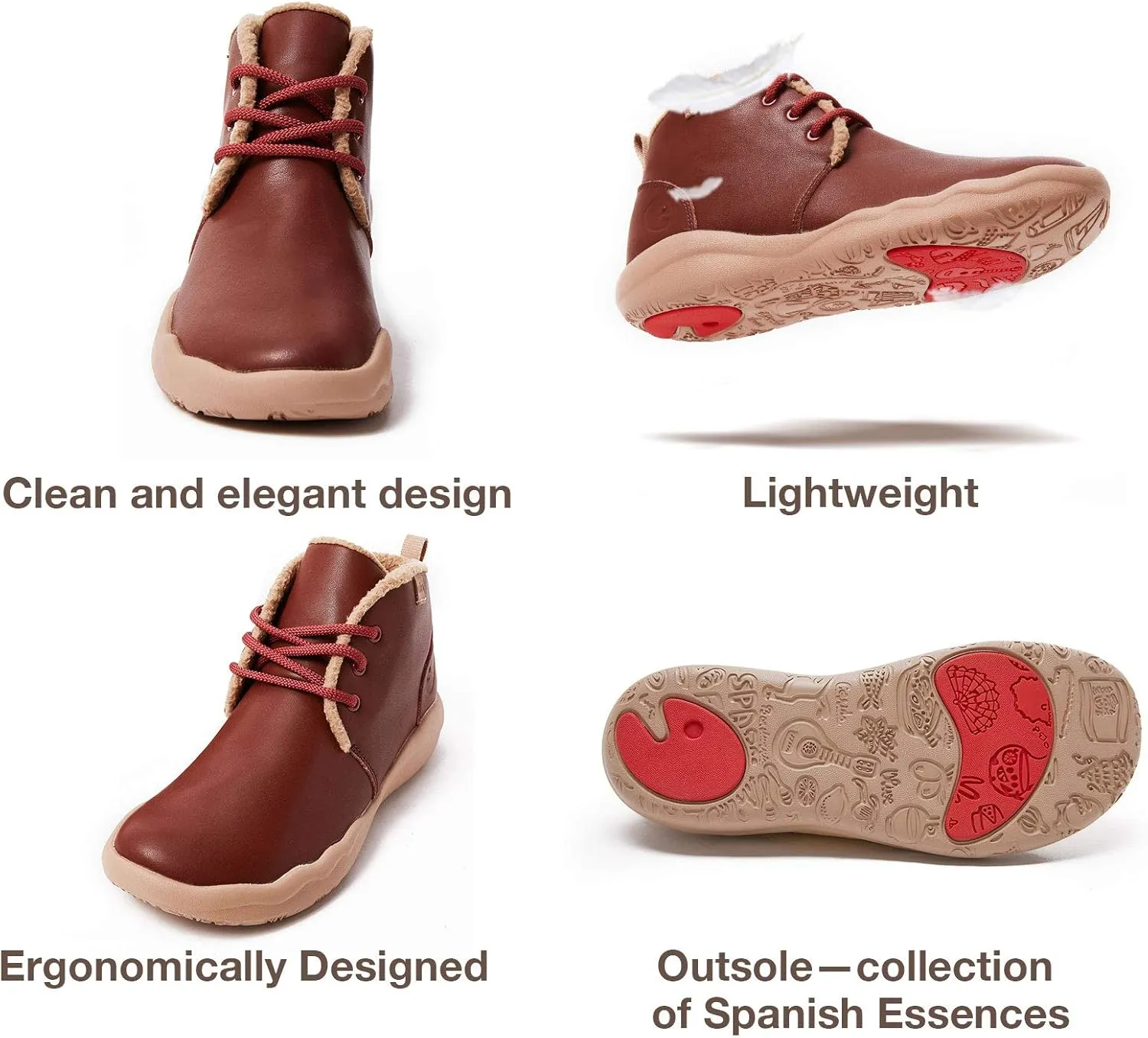 UIN Women's High Top Ankle Fashion Boots Casual Comfort Walking Shoes