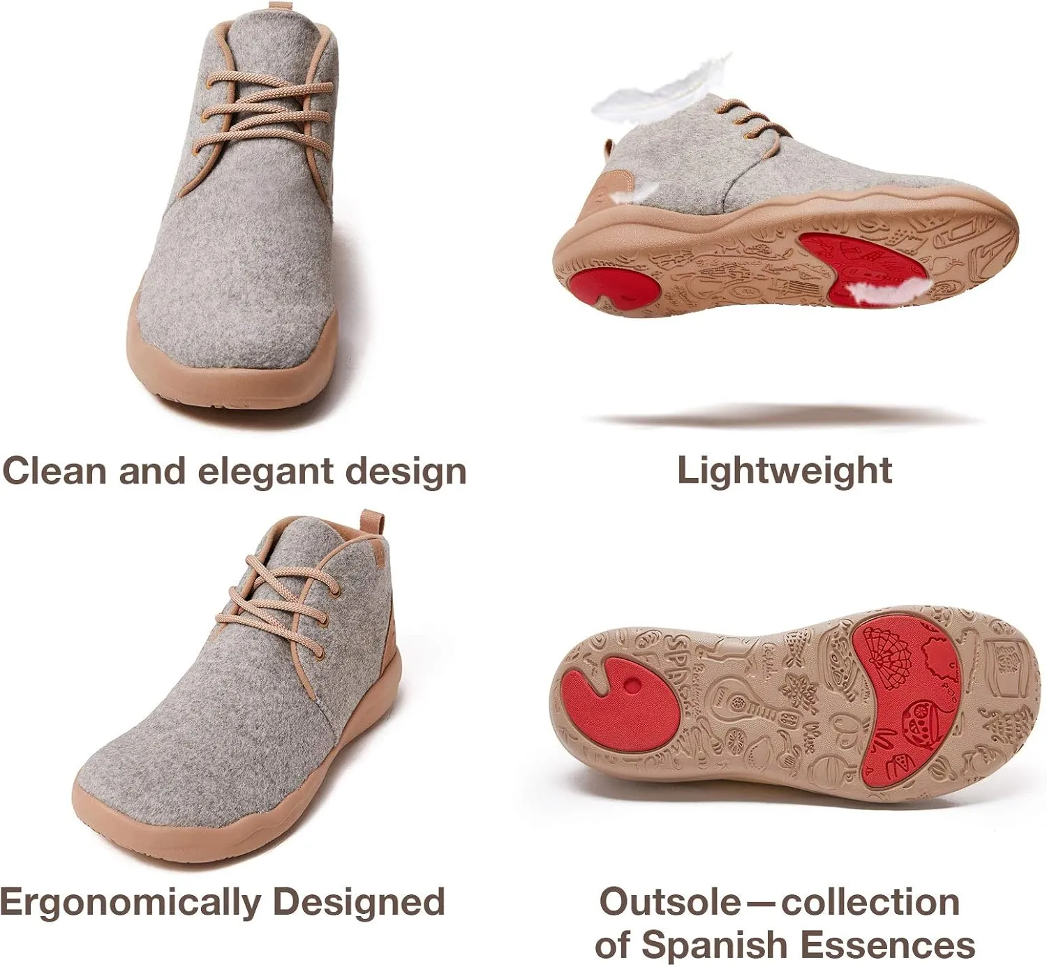 UIN Women's High Top Ankle Fashion Boots Casual Comfort Walking Shoes